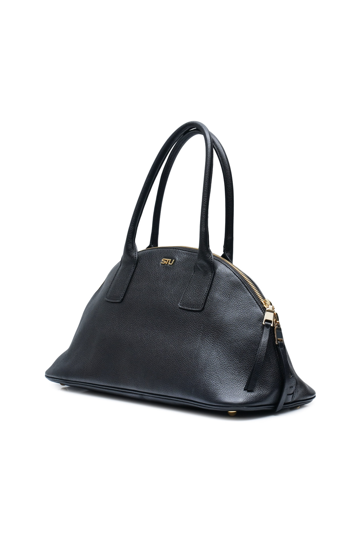 Top Handle Leather Bag Black