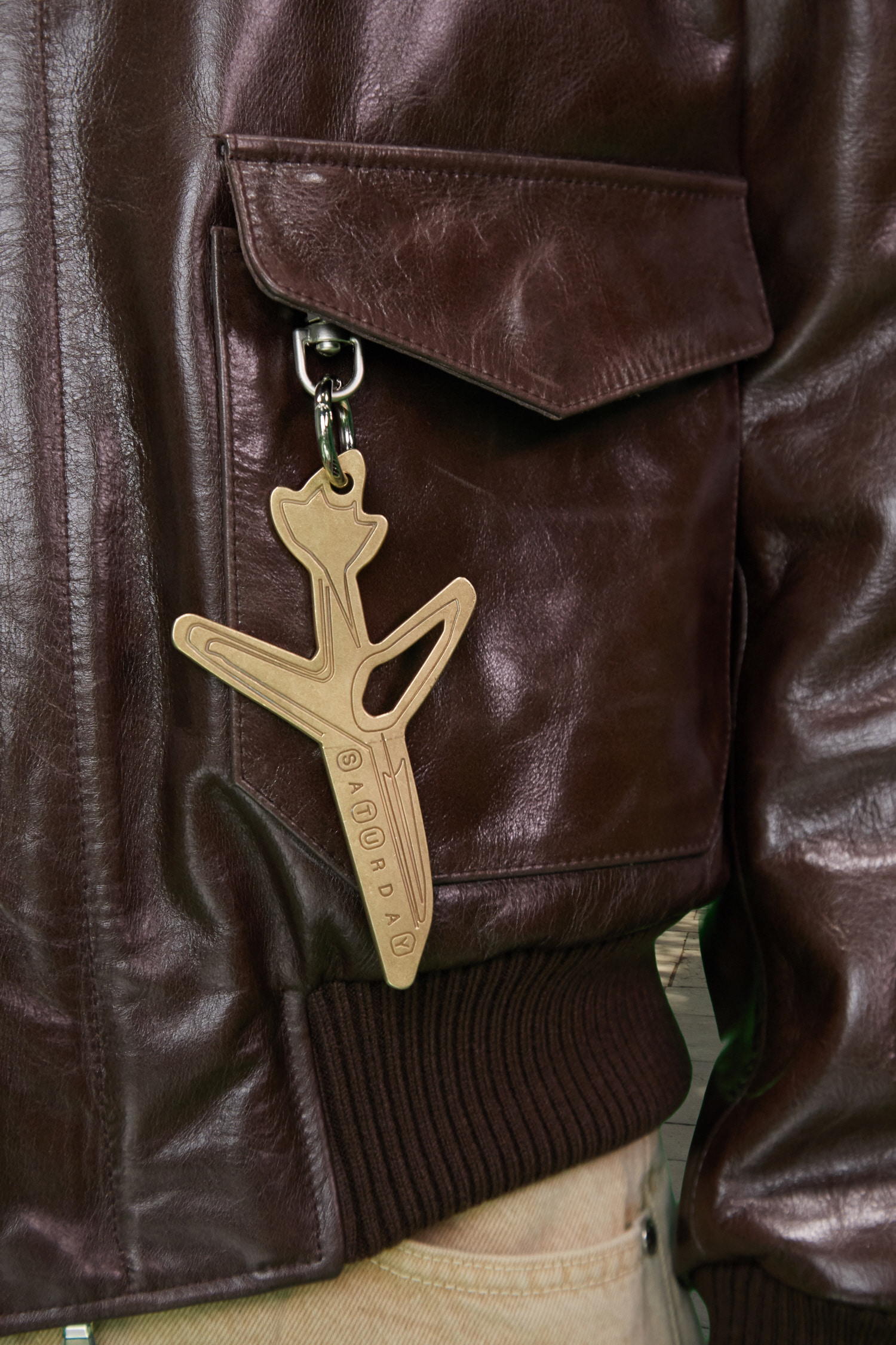 Airplane Logo Key Ring Faded Gold