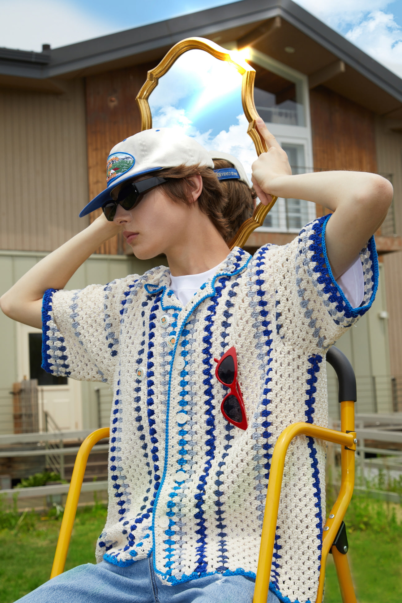 Summer House Embroidered Ball Cap Blue (8월 5일 오후 6시 재입고)