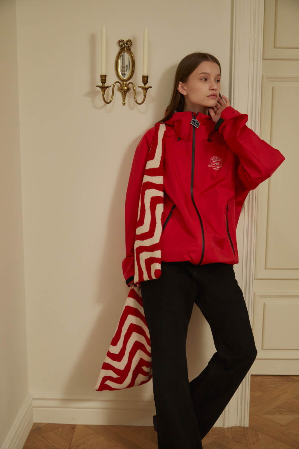 Women&#039;s Embroidered Windbreaker Red