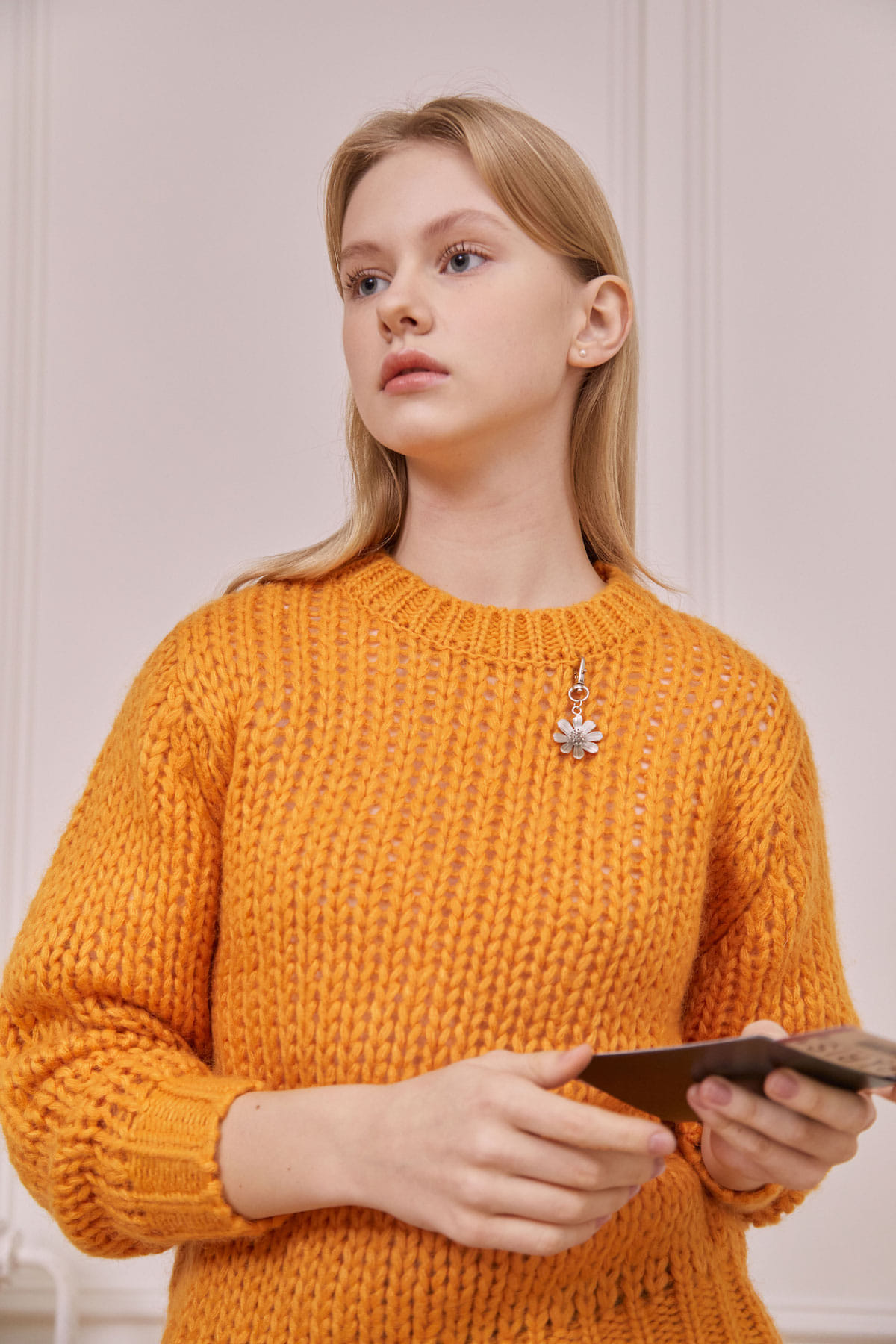 Women’s Cable Sweater Orange