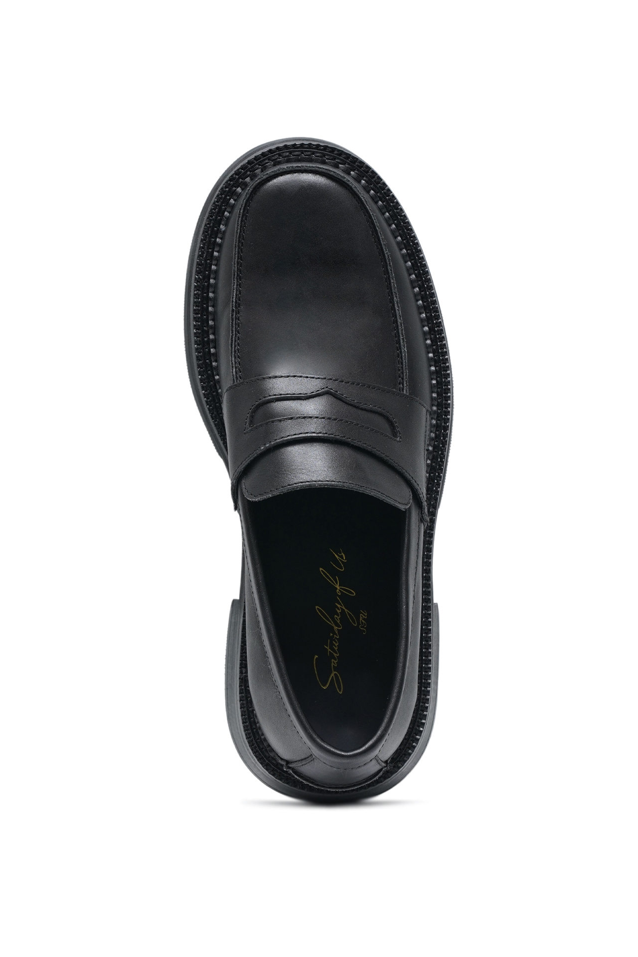 Leather Penny Loafers  Black